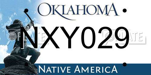NXY029 Oklahoma License Plate