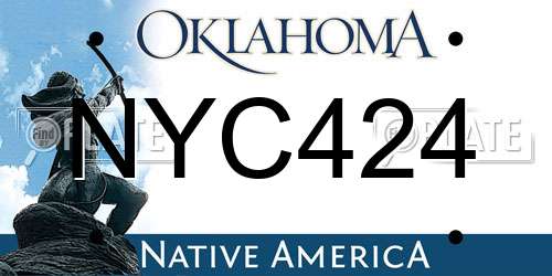 NYC424 Oklahoma License Plate