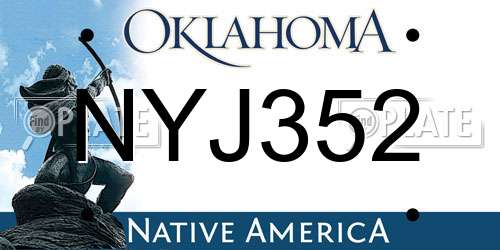 NYJ352 Oklahoma License Plate