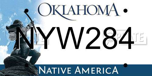 NYW284 Oklahoma License Plate