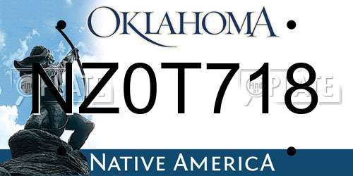 NZ0T718 Oklahoma License Plate