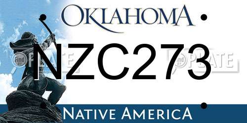 NZC273 Oklahoma License Plate
