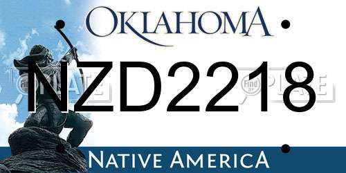 NZD2218 Oklahoma License Plate