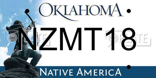 NZMT18 Oklahoma License Plate