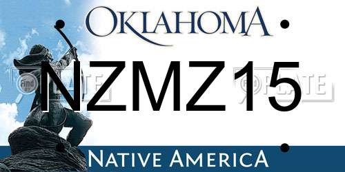 NZMZ15 Oklahoma License Plate