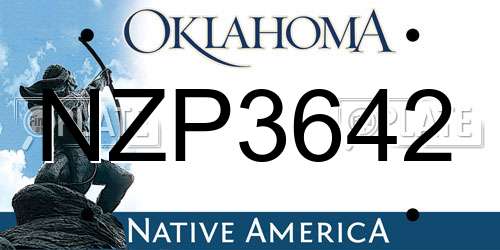 NZP3642 Oklahoma License Plate