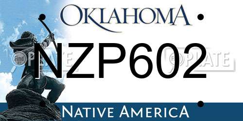 NZP602 Oklahoma License Plate