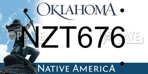 NZT676 Oklahoma License Plate