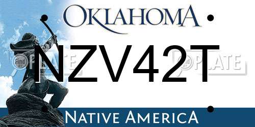 NZV42T Oklahoma License Plate