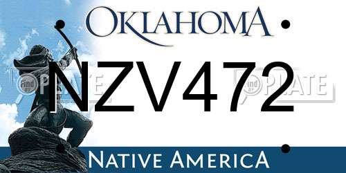 NZV472 Oklahoma License Plate