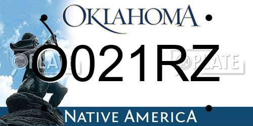 O021RZ Oklahoma License Plate