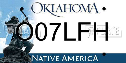 O07LFH Oklahoma License Plate