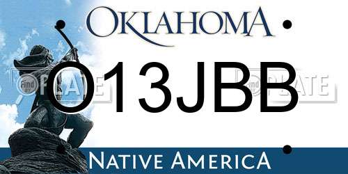 O13JBB Oklahoma License Plate