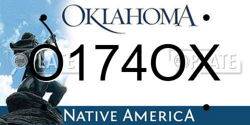 O174OX Oklahoma License Plate