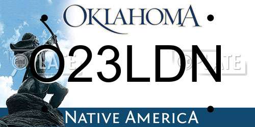 O23LDN Oklahoma License Plate
