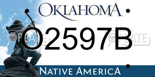 O2597B Oklahoma License Plate