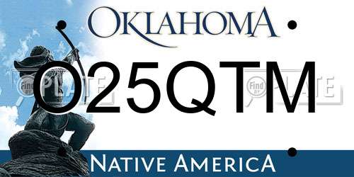 O25QTM Oklahoma License Plate