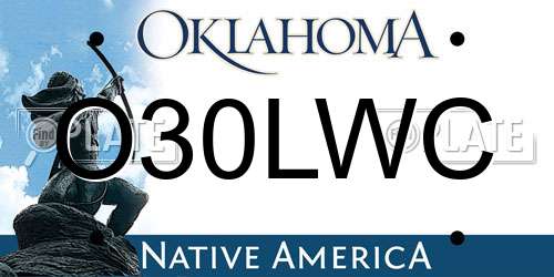 O30LWC Oklahoma License Plate