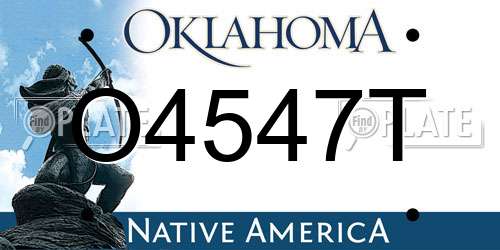O4547T Oklahoma License Plate