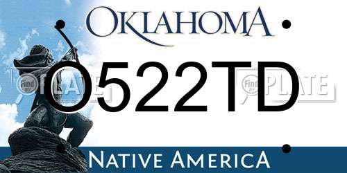 O522TD Oklahoma License Plate