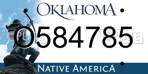 O584785 Oklahoma License Plate