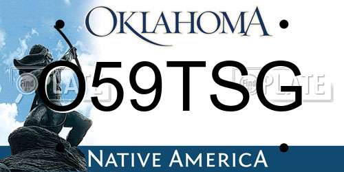 O59TSG Oklahoma License Plate