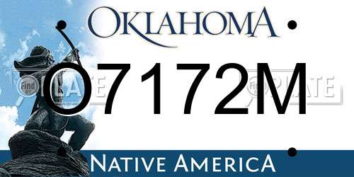 O7172M Oklahoma License Plate
