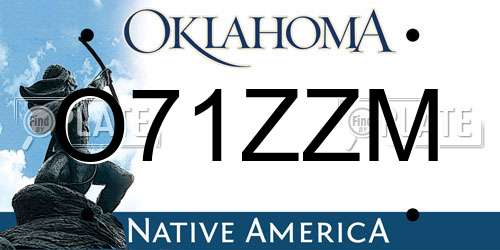O71ZZM Oklahoma License Plate