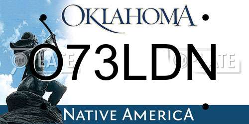 O73LDN Oklahoma License Plate