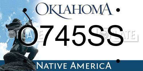 O745SS Oklahoma License Plate
