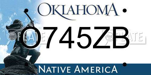 O745ZB Oklahoma License Plate