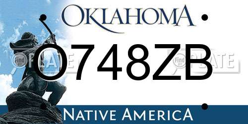 O748ZB Oklahoma License Plate