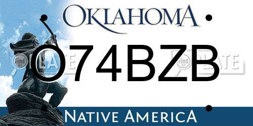 O74BZB Oklahoma License Plate