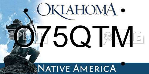 O75QTM Oklahoma License Plate