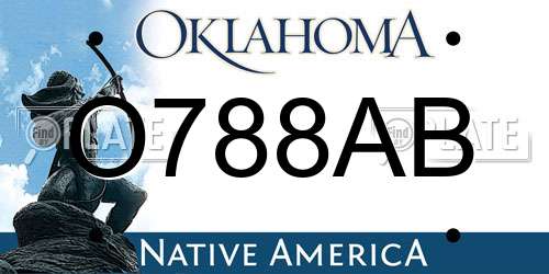 O788AB Oklahoma License Plate