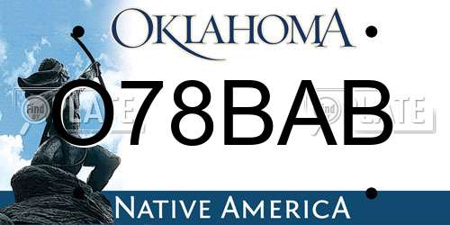 O78BAB Oklahoma License Plate