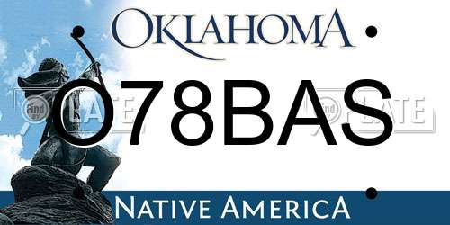 O78BAS Oklahoma License Plate