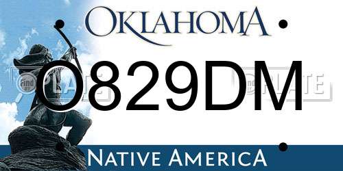O829DM Oklahoma License Plate