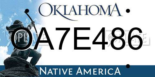 OA7E486 Oklahoma License Plate