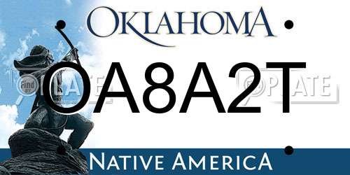 OA8A2T Oklahoma License Plate