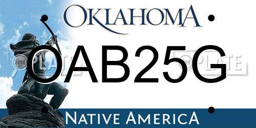 OAB25G Oklahoma License Plate