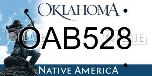 OAB528 Oklahoma License Plate