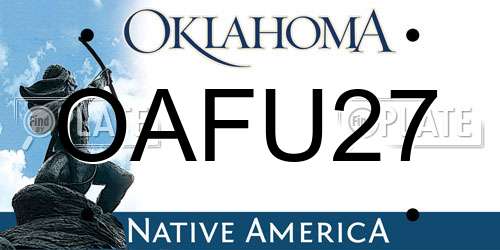 OAFU27 Oklahoma License Plate