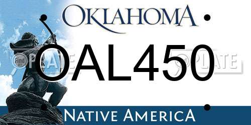 OAL450 Oklahoma License Plate