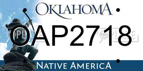 OAP2718 Oklahoma License Plate
