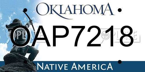 OAP7218 Oklahoma License Plate