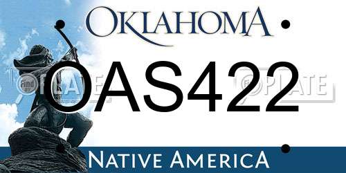 OAS422 Oklahoma License Plate