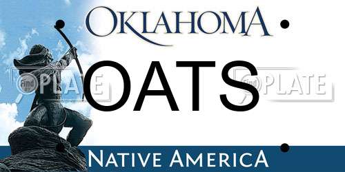 OATS Oklahoma License Plate