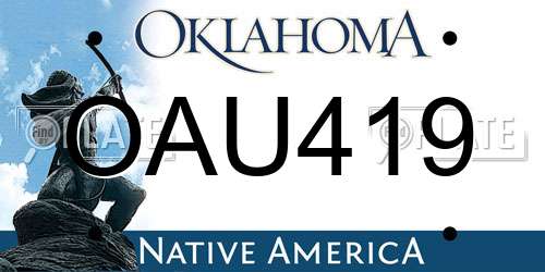 OAU419 Oklahoma License Plate