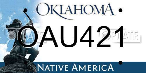 OAU421 Oklahoma License Plate